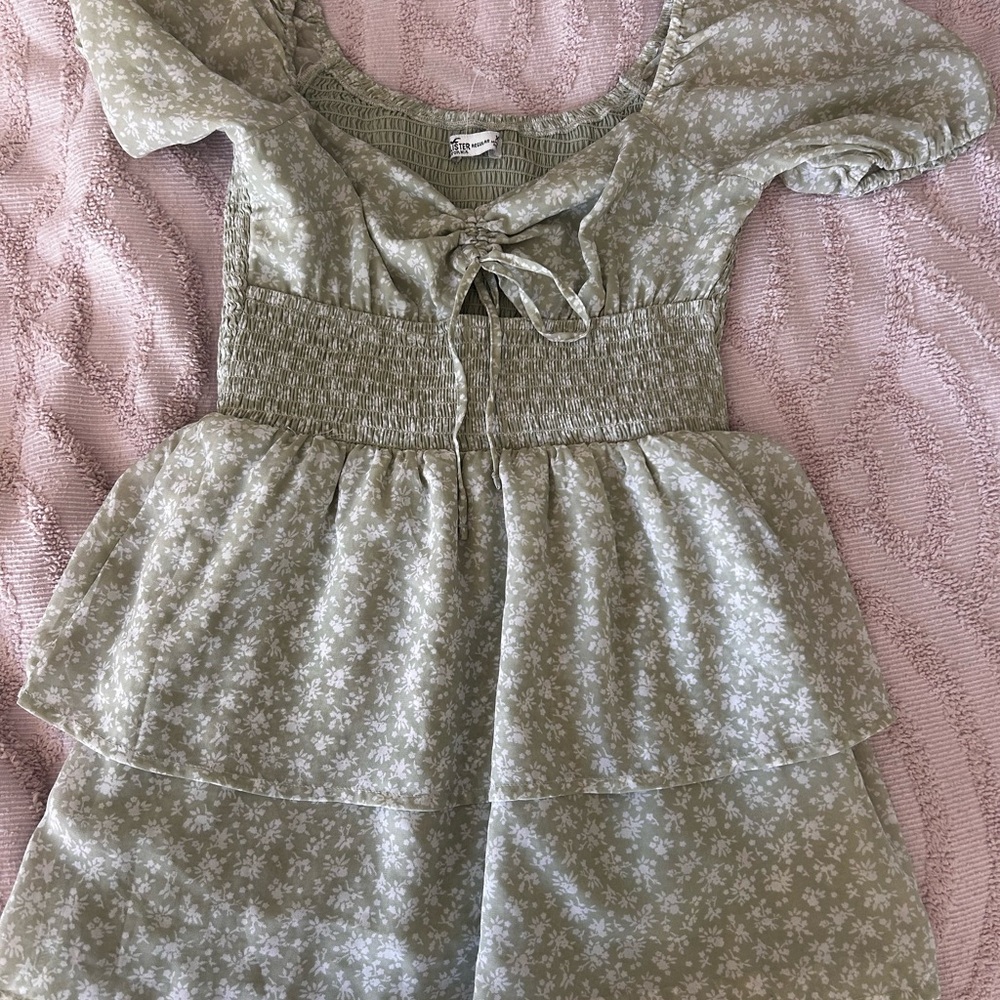 Hollister Green Floral Mini Dress